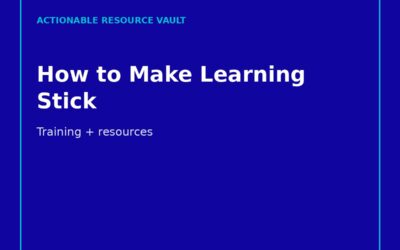 How to Make Learning Stick